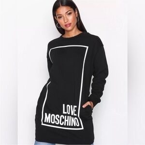 Love Moschino women’s box logo sweatshirt dress, size 36